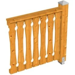 Skan Holz Brüstung Balkonschalung 108 X 96 Cm Fichte Eiche Hell