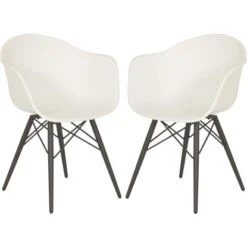 Acamp Set 2x Schalensessel New York 61 Cm X 61 Cm X 80 Cm Anthrazit-Weiß