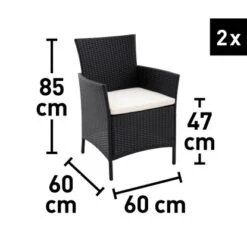 Balkonset Taracoa Wicker Schwarz 3-teilig -Gardena Verkäufe 4048126619542 70