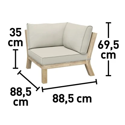 Ecksessel Morenci mit Auflage Taupe Ecksessel Morenci Mit Auflage Taupe -Gardena Verkäufe 4048126622863 90