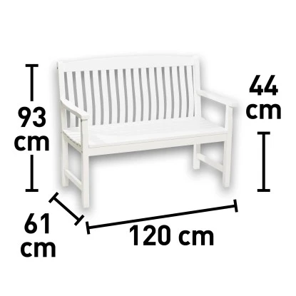 Gartenbank Glendale 2-Sitzer Weiß FSC® 93 cm x 120 cm x 60 cm Gartenbank Glendale 2-Sitzer Weiß FSC® 93 Cm X 120 Cm X 60 Cm -Gardena Verkäufe 4048126624713 VM 01