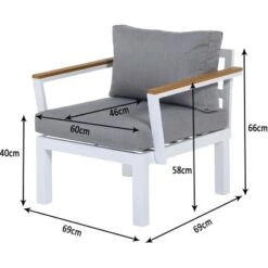 Gartenfreude Aluminium-Sessel Ambience 75 X 63 X 44 Cm Weiß-Grau -Gardena Verkäufe 4251083906789 4655 03